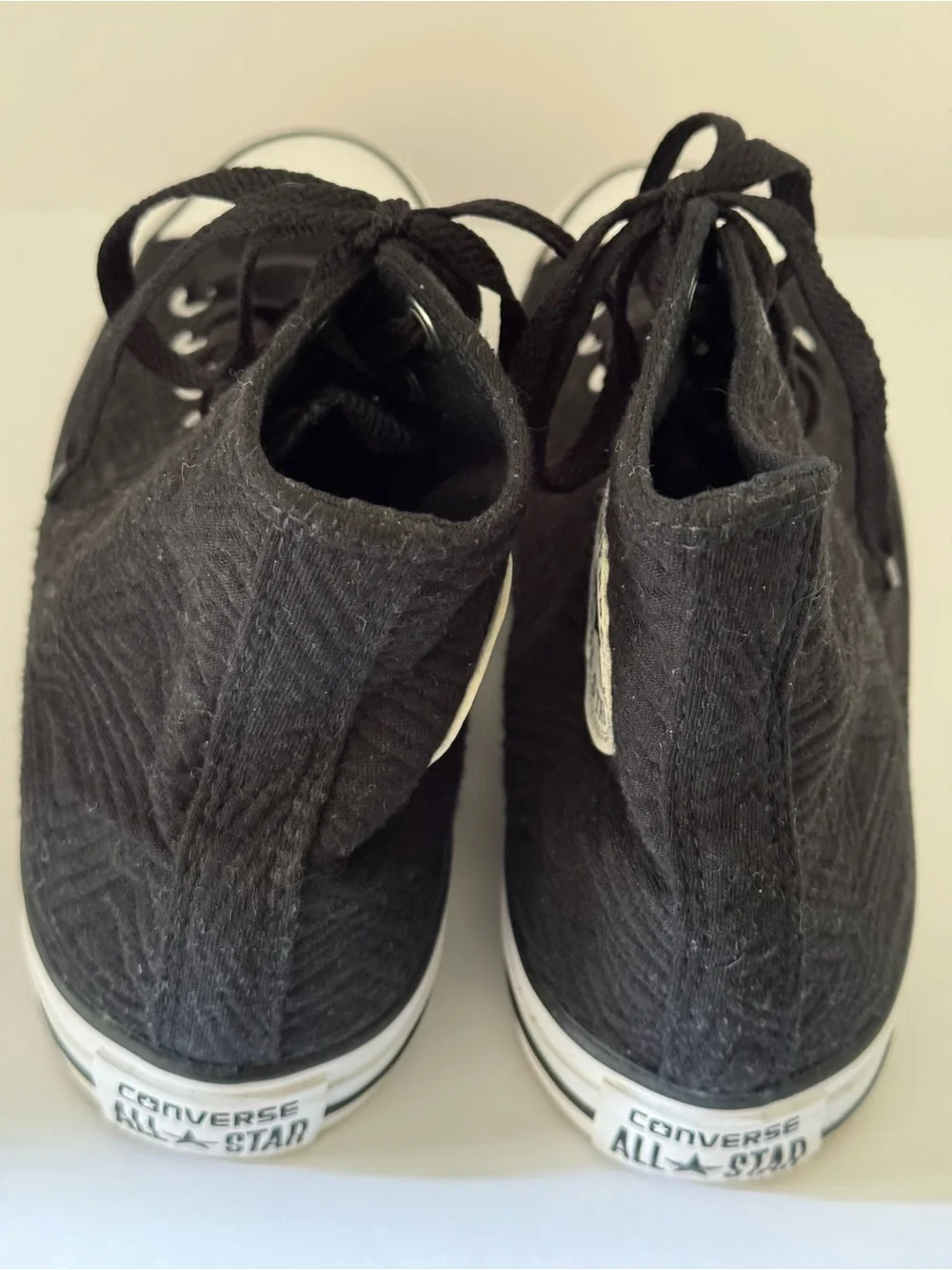 Black Textured Converse Chuck Taylor All Star High Top Sneakers Size 10 - Picture 3 of 5